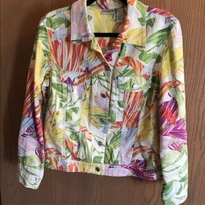 Chico’s SZ 1 tropical cotton/linen jacket